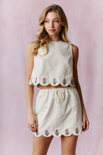 Load image into Gallery viewer, Bottoms Taylor | Pink Embroidery Detail Striped Mini Skort