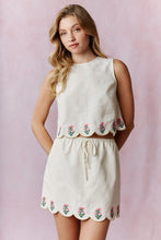 Load image into Gallery viewer, Bottoms Taylor | Pink Embroidery Detail Striped Mini Skort