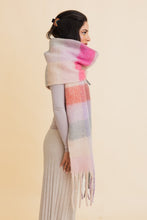 Load image into Gallery viewer, Fuzzy Checkered Scarf | Pink