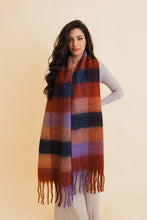 Load image into Gallery viewer, Fuzzy Checkered Scarf | Dark Red