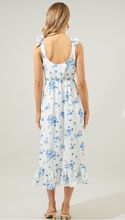 Load image into Gallery viewer, Dresses Marion | Blue & Cream Floral with Tie shoulders