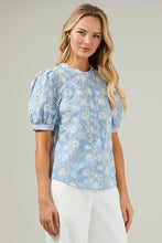 Load image into Gallery viewer, Tops Moonflower Eyelet Button Down Blouse