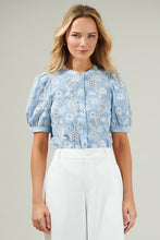 Load image into Gallery viewer, Tops Moonflower Eyelet Button Down Blouse
