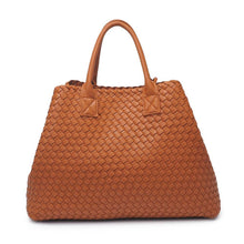Load image into Gallery viewer, Bags Ithaca Woven Vegan Leather Tote: Burgundy