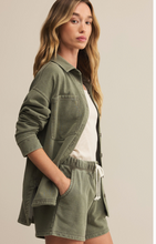 Load image into Gallery viewer, Coats & Jackets All Day Knit Denim Jacket | Hunter Green