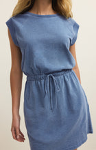 Load image into Gallery viewer, Dresses Kalani Jersey Denim Mini Dress | Santorini Indigo