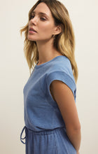 Load image into Gallery viewer, Dresses Kalani Jersey Denim Mini Dress | Santorini Indigo