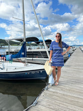 Load image into Gallery viewer, Dresses Sway Stripe Mini Dress | Navy White Striped