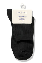 Load image into Gallery viewer, Accessories Black Ribbed Crew Socks