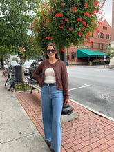 Load image into Gallery viewer, Sweater Bonnie | Chocolate Crochet Cardigan Sweater