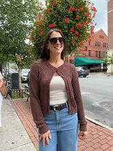 Load image into Gallery viewer, Sweater Bonnie | Chocolate Crochet Cardigan Sweater