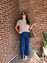Load image into Gallery viewer, Sweater Mocha | Mock neck short sleeve sweater