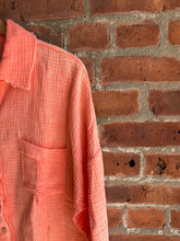 Load image into Gallery viewer, Tops Coral | Washed Gauze Button Up Top | Small