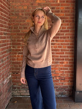 Load image into Gallery viewer, Tops Hallie | Mocha 1/4 Zip Viscose Sweater