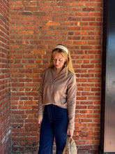 Load image into Gallery viewer, Tops Hallie | Mocha 1/4 Zip Viscose Sweater