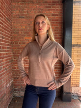 Load image into Gallery viewer, Tops Hallie | Mocha 1/4 Zip Viscose Sweater