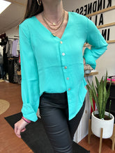 Load image into Gallery viewer, Isabella | Mint Blouse Top