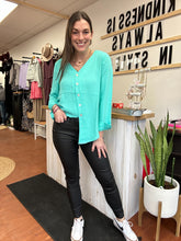 Load image into Gallery viewer, Isabella | Mint Blouse Top