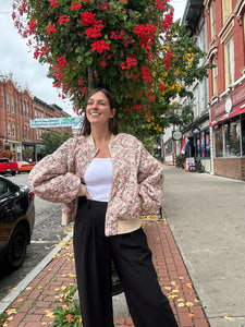 Fabiloa | Floral Bomber Jacket | Ash Rose Pink