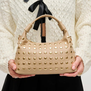 Beckette Studded Crossbody: Natural