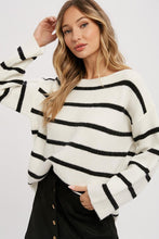 Load image into Gallery viewer, Tanya Striped Sweater | Ivory Black
