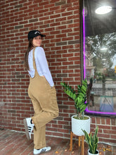 Load image into Gallery viewer, Katie Denim Overalls | Camel
