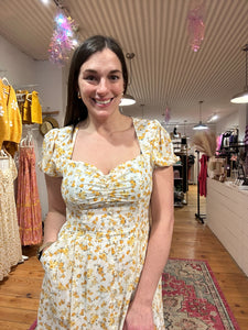 Bell | Yellow Floral Dress