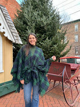 Load image into Gallery viewer, Sadie Plaid Poncho Vest | Green
