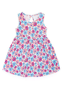 Pink Floral Open back Bow | Toddler