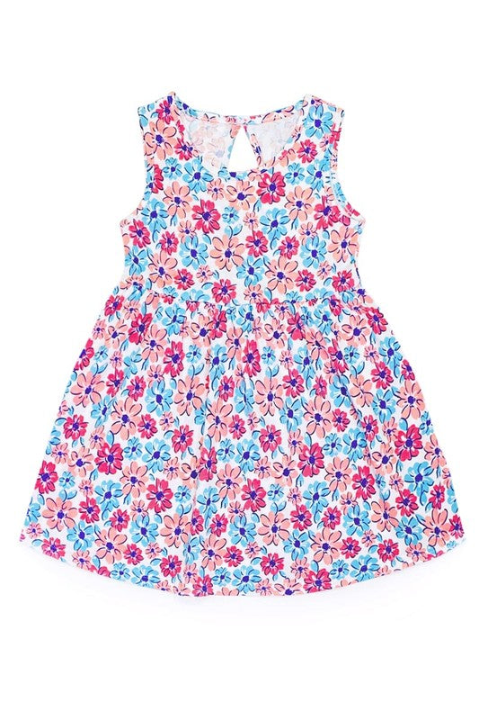 Pink Floral Open back Bow | Toddler
