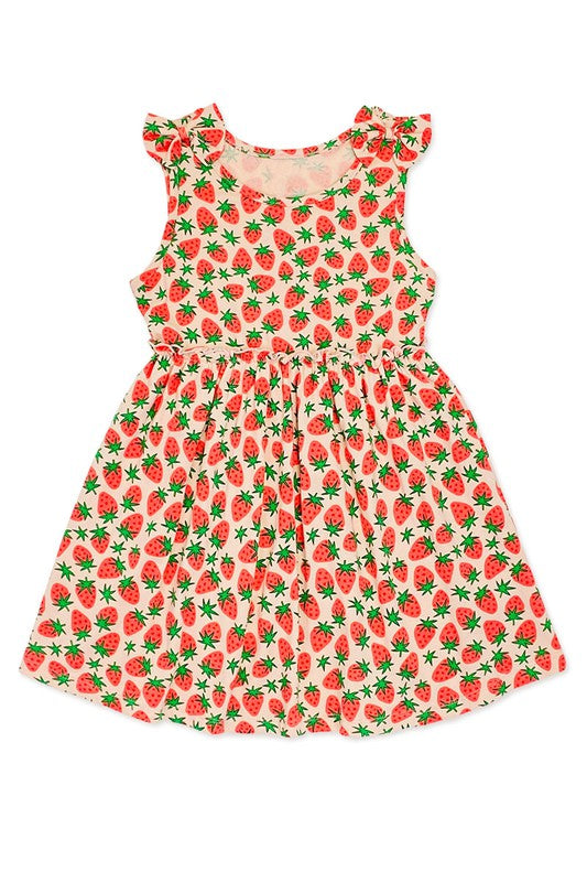 Strawberry Dress w/ Shoulder Bow | Toddler