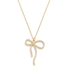 Load image into Gallery viewer, Rhinestone Bow Necklace
