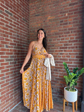 Load image into Gallery viewer, Amber | Mustard Floral Twist Keyhole  Maxi
