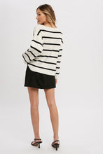 Load image into Gallery viewer, Tanya Striped Sweater | Ivory Black
