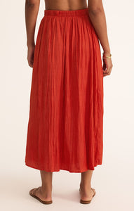 Nicoline Crinkle Midi Skirt | Cabana Red