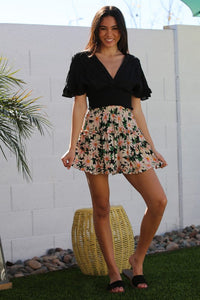 Ruffled Daisy Floral | Mini Skirt