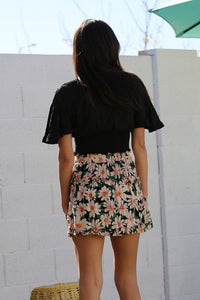 Ruffled Daisy Floral | Mini Skirt