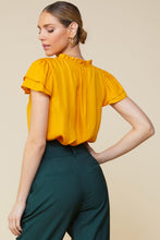 Load image into Gallery viewer, Marigold Satin ruffle blouse
