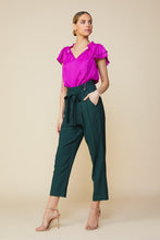 Load image into Gallery viewer, Orchid Satin Ruffle Blouse
