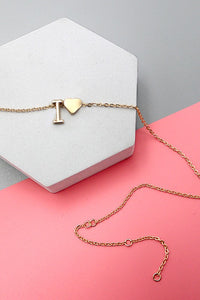 Lover Monogram Heart | Gold Charm Necklace