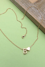 Load image into Gallery viewer, Lover Monogram Heart | Gold Charm Necklace
