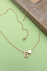 Lover Monogram Heart | Gold Charm Necklace