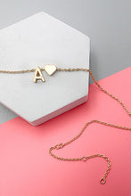 Load image into Gallery viewer, Lover Monogram Heart | Gold Charm Necklace
