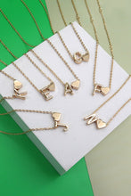 Load image into Gallery viewer, Lover Monogram Heart | Gold Charm Necklace
