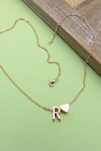 Load image into Gallery viewer, Lover Monogram Heart | Gold Charm Necklace
