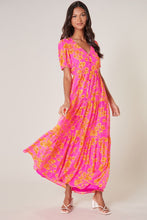 Load image into Gallery viewer, Hot Shot | Orange and Pink Maxi Dress
