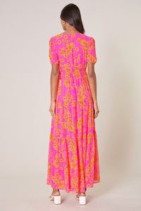 Hot Shot | Orange and Pink Maxi Dress
