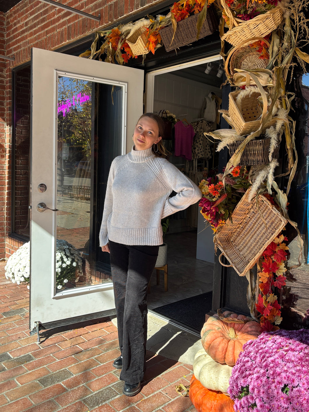 Emerge Funnel Neck Sweater | Turtle Dove