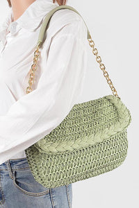 Woven Straw Shoulder Bag | Natural