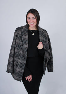 Kingston Relaxed Plaid Blazer | Latte